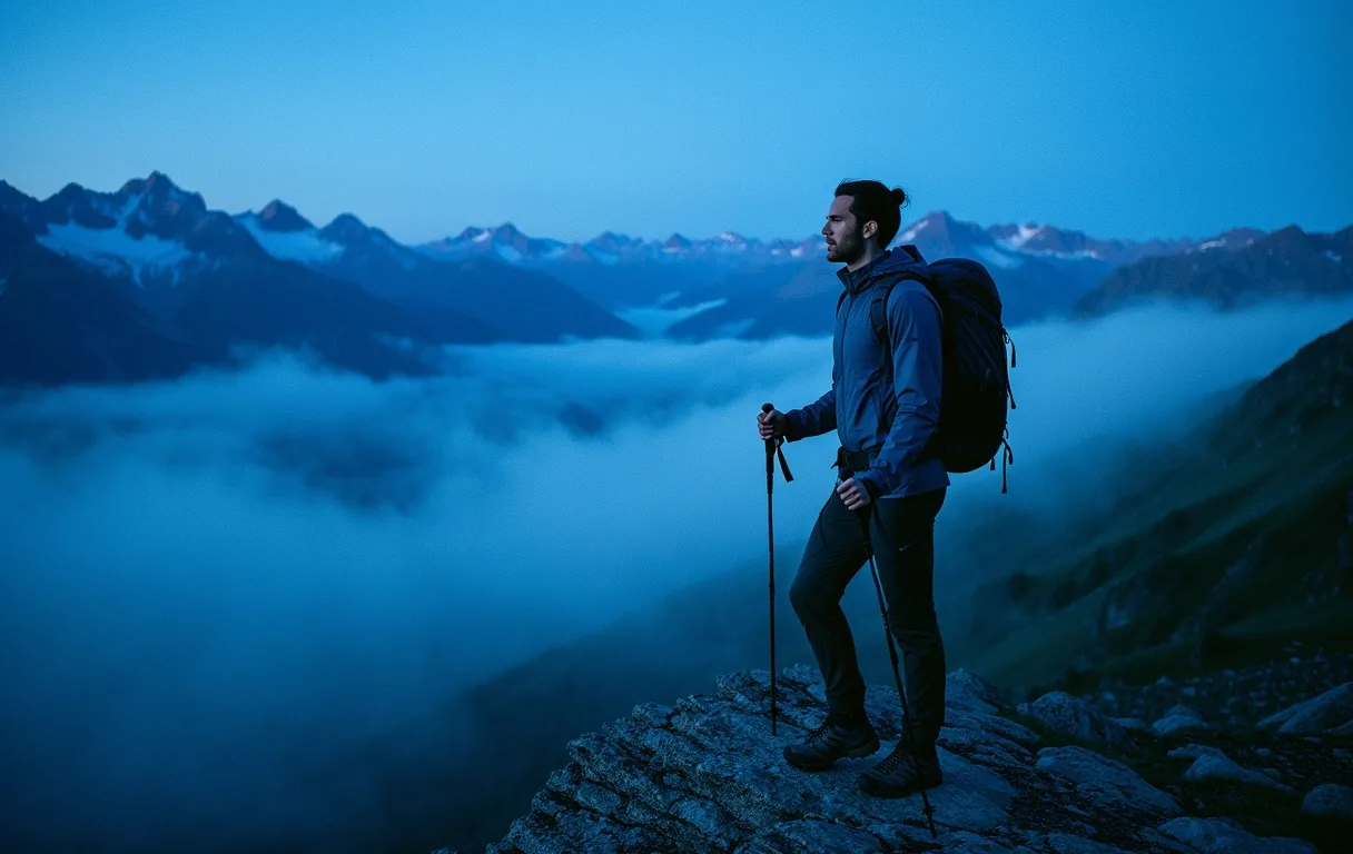Alpines Plateau im Nebel